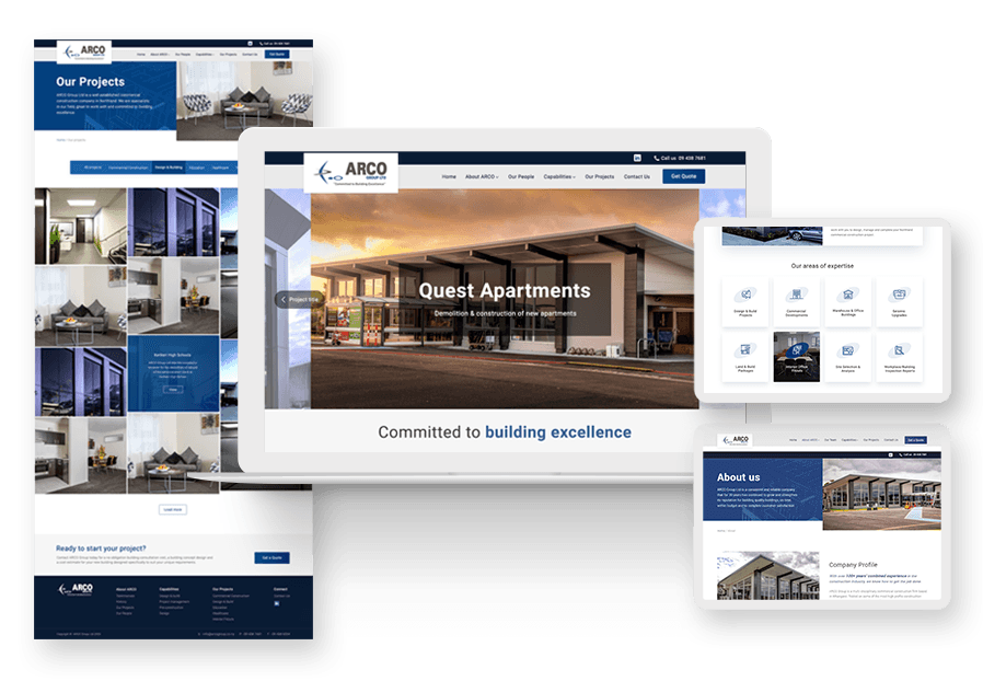 Www.pulkuchmestiva created the website for construction company ARCO to present their services